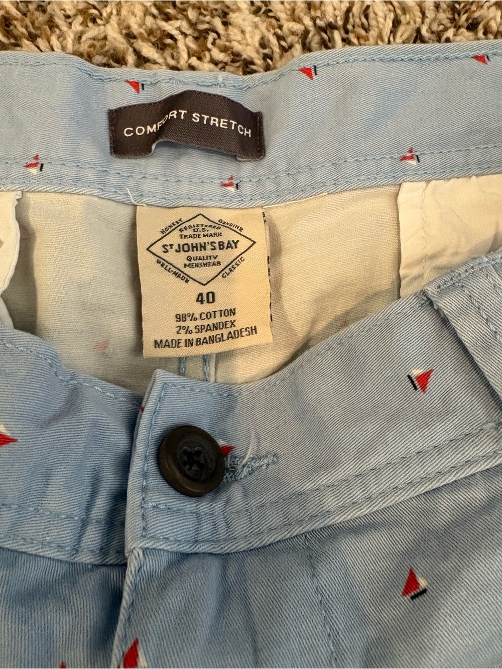 St. John’s Bay Men’s Comfort Stretch Sail Boat At Knee Shorts Size 40 - Picture 4 of 7